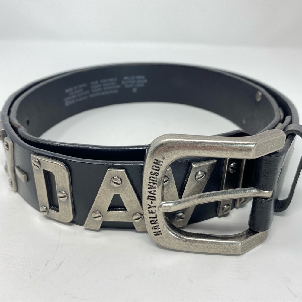Harley Davidson Black Leather Belt Men’s Size 40 - Picture 2 of 8